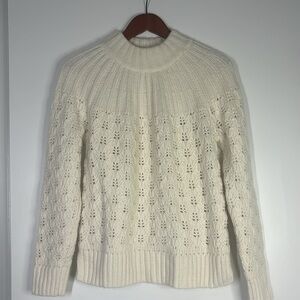 Madewell Pointelle Stitch-Mix Mockneck Sweater size small